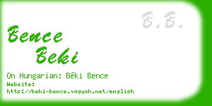 bence beki business card